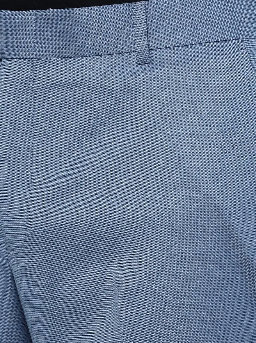 Light Blue Solid Classic Fit Formal Trouser | JadeBlue