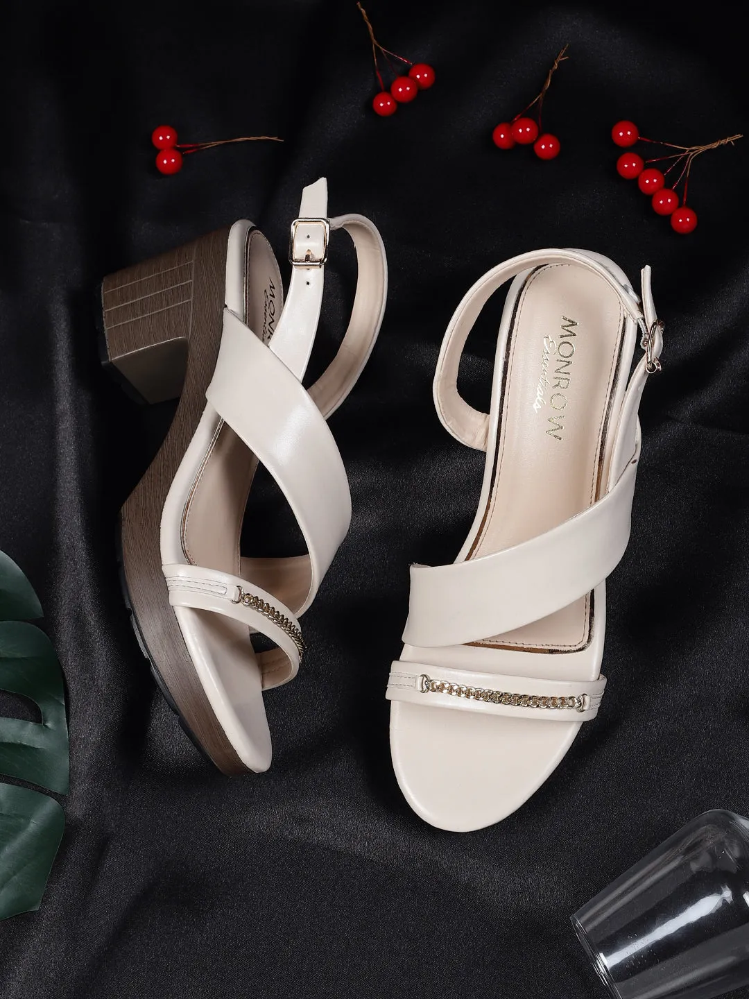 Lydia Beige Block Heels