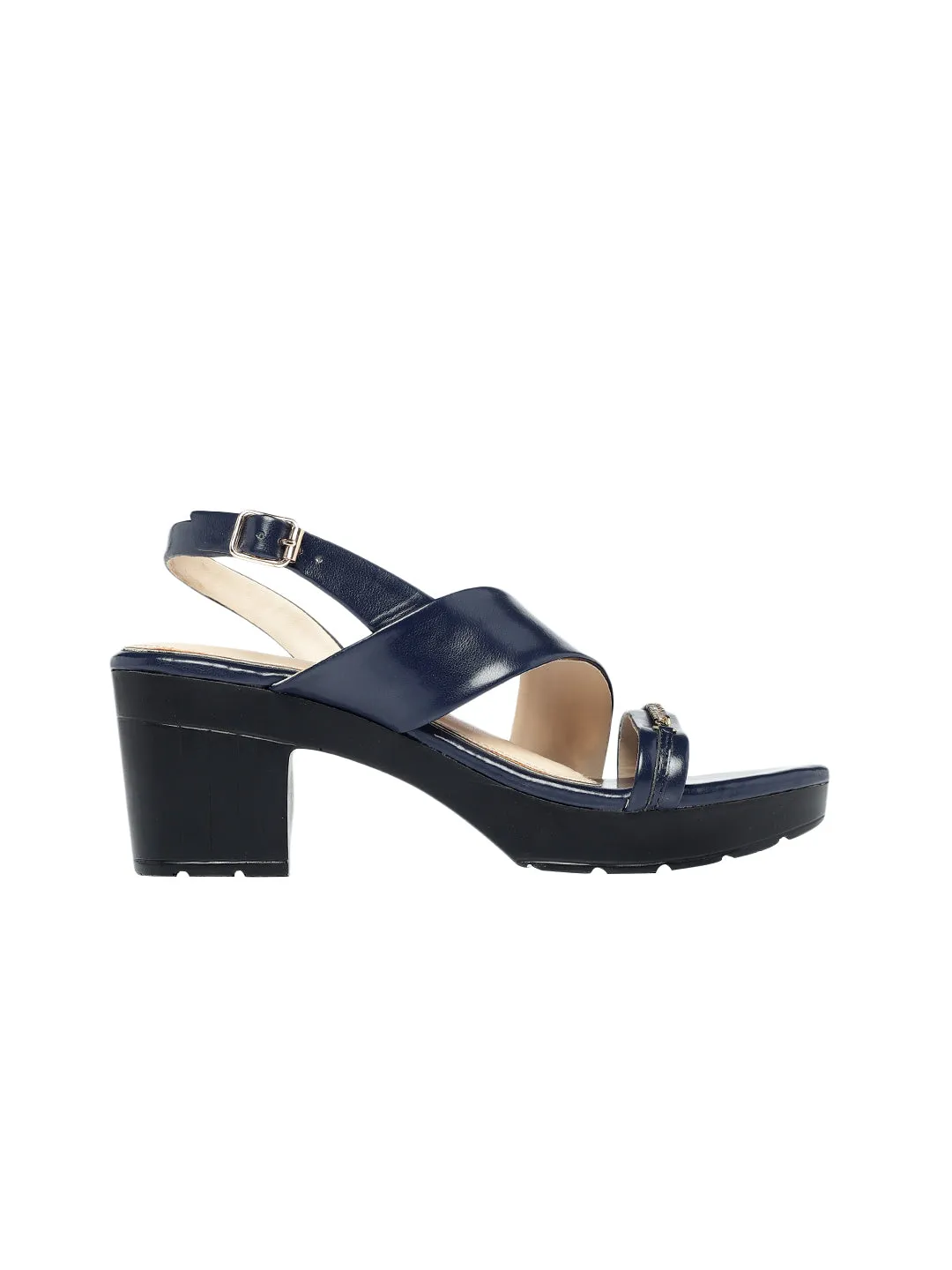 Lydia Navy Blue Block Heels