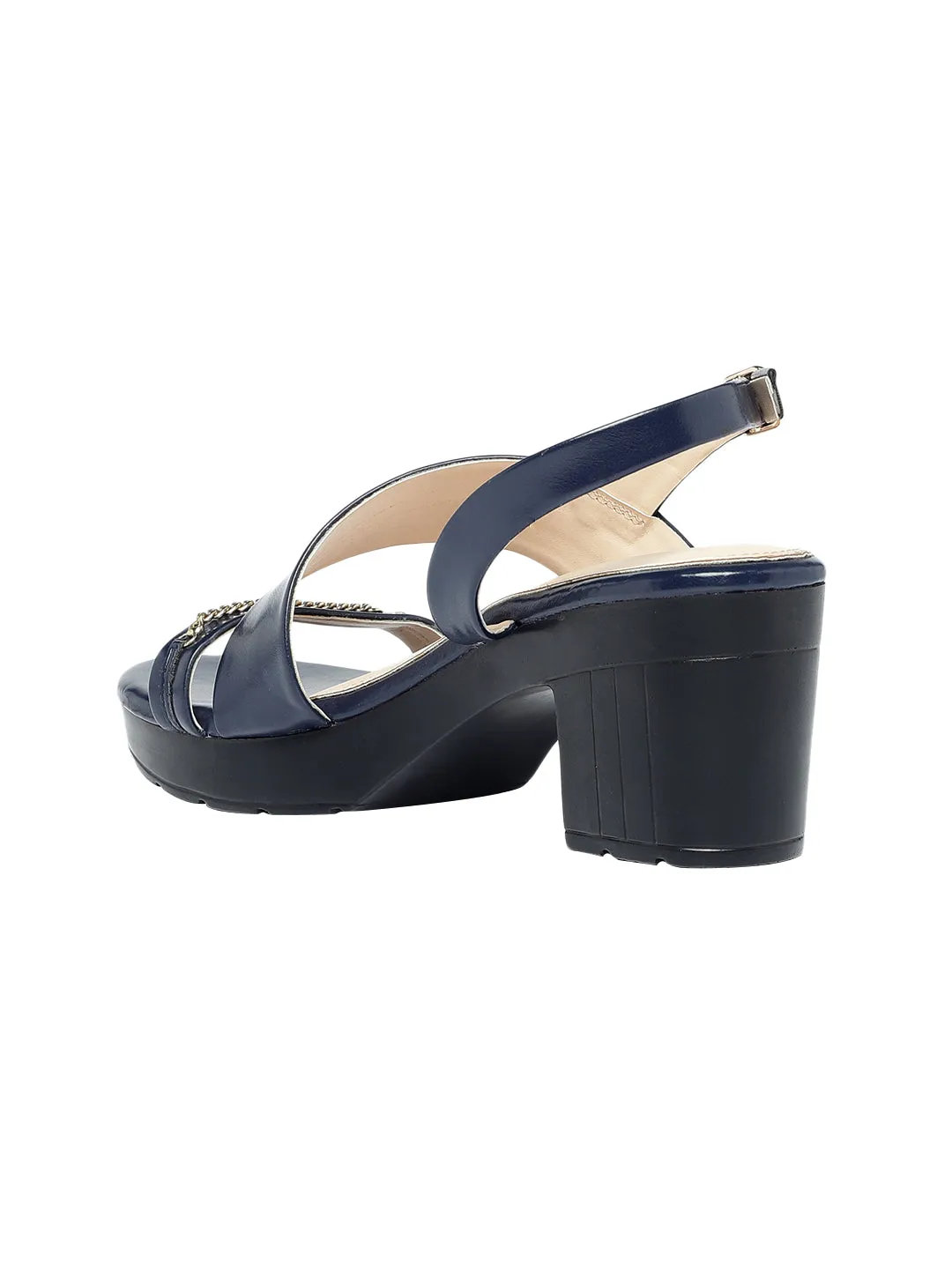 Lydia Navy Blue Block Heels