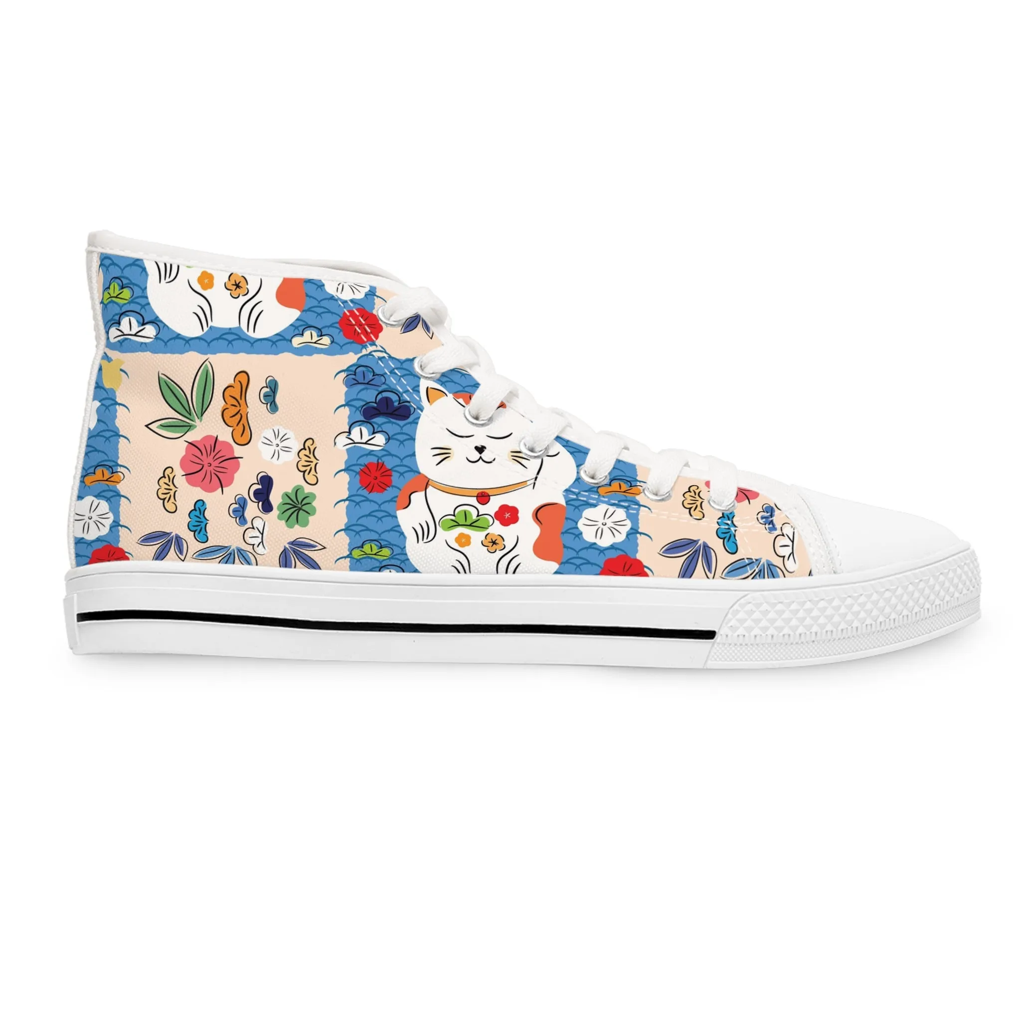 Maneki-Neko Cat Women's High Top Sneakers