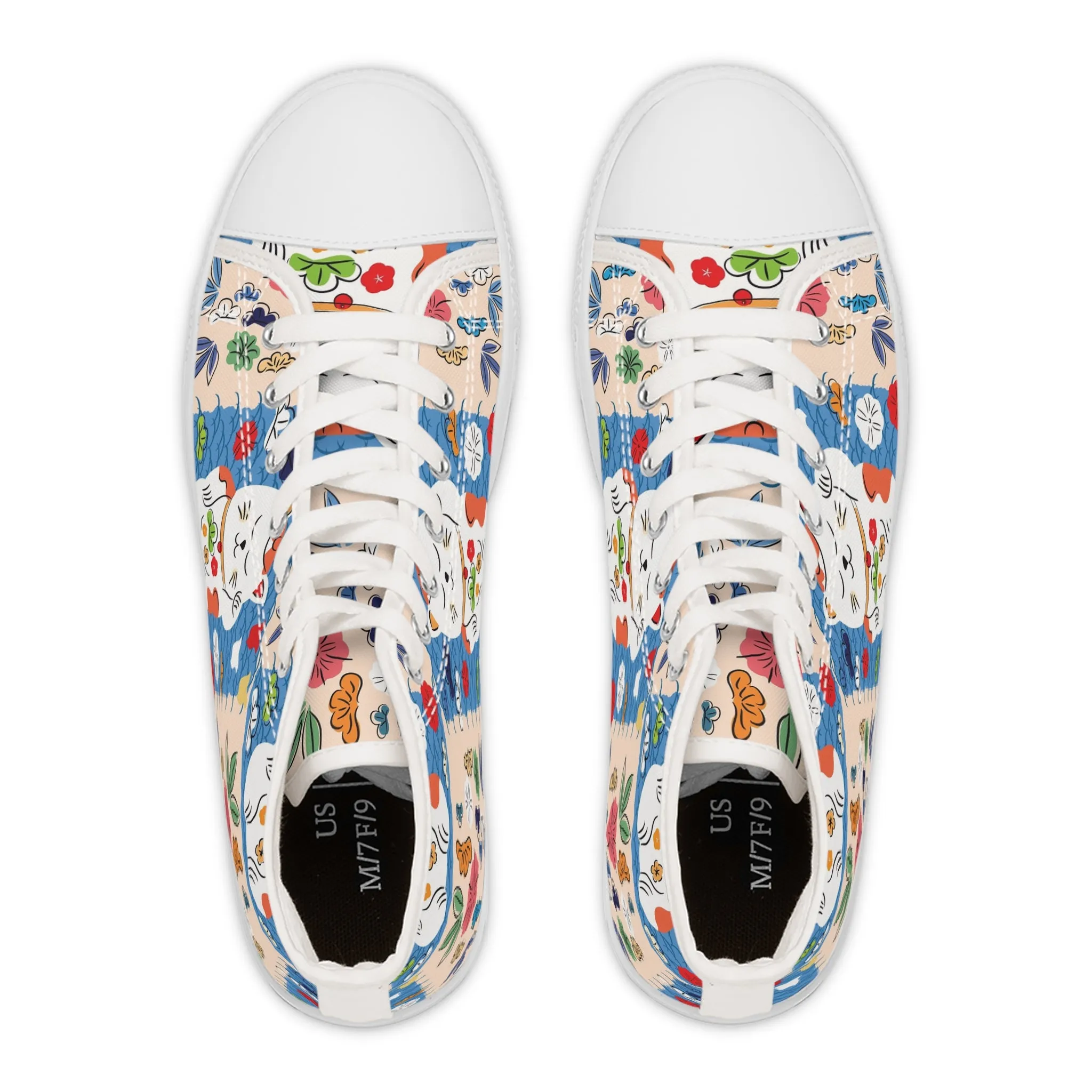 Maneki-Neko Cat Women's High Top Sneakers