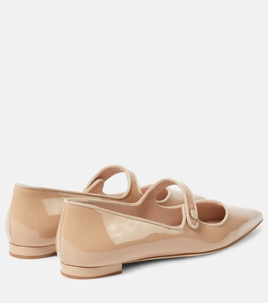 Manolo Blahnik campari patent flats, neutral