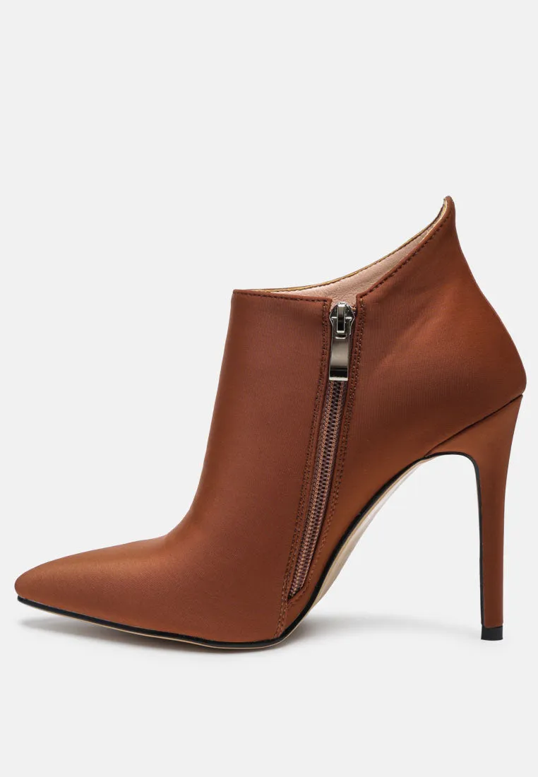 MELBA Pointed Toe Stiletto Boot In Brown