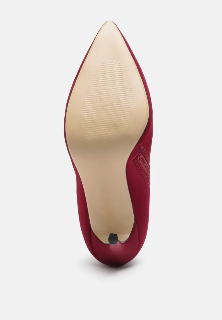 MELBA Pointed Toe Stiletto Boot in Burgundy