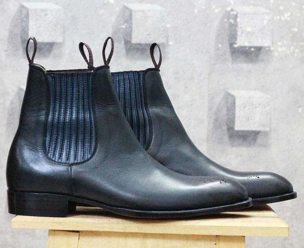 Men Black Chelsea Stylish Ankle Boots