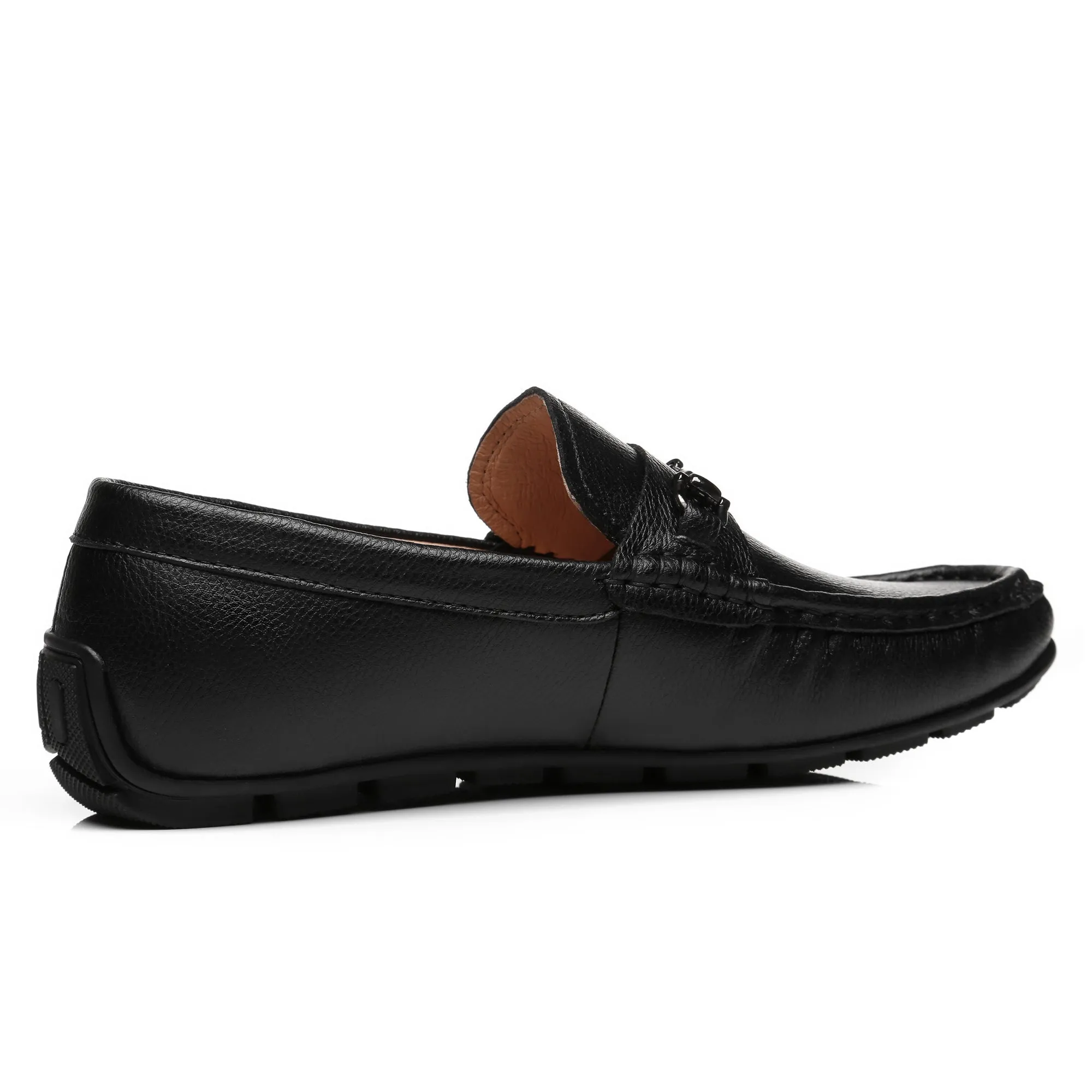 Men Leather Black Oxford Loafers