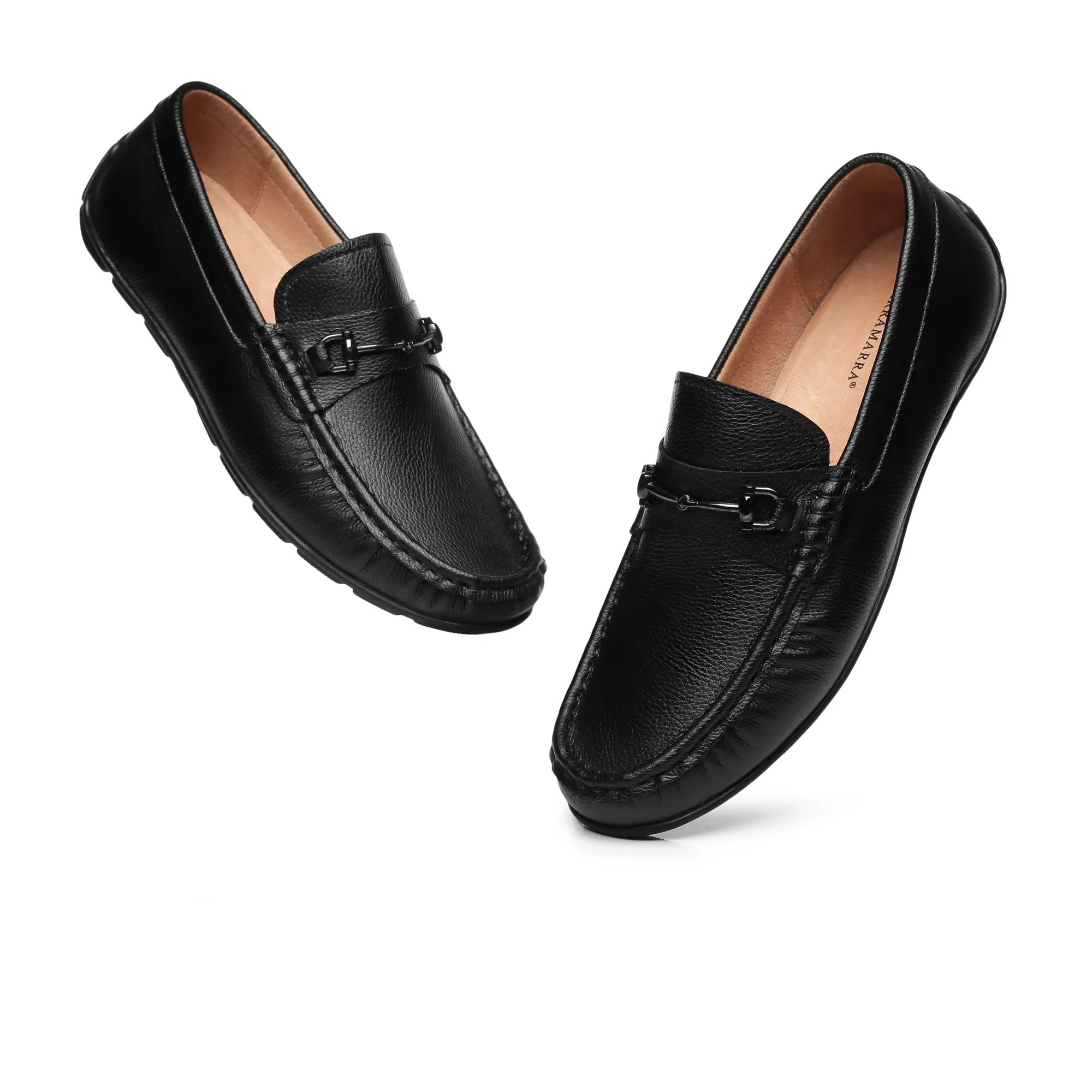 Men Leather Black Oxford Loafers