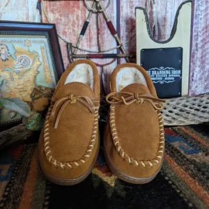 Men's Moccasin Slippers the "Pile Lined" by Minnetonka 3902 Brown