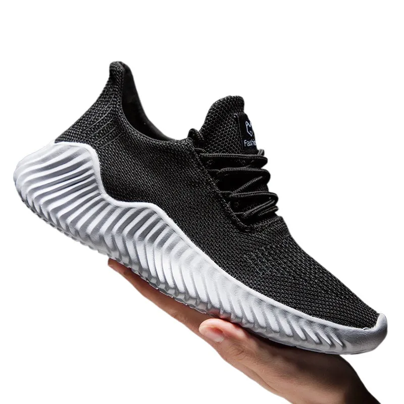 Men's White Walking and Running Shoes, Casual Sneakers for Men, Plus Size Available