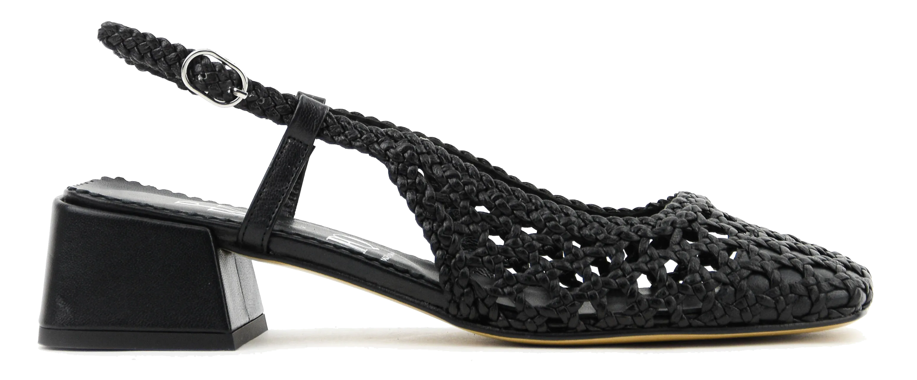 PAUL WARMER TIFFANY WOVEN SLINGBACK BLACK