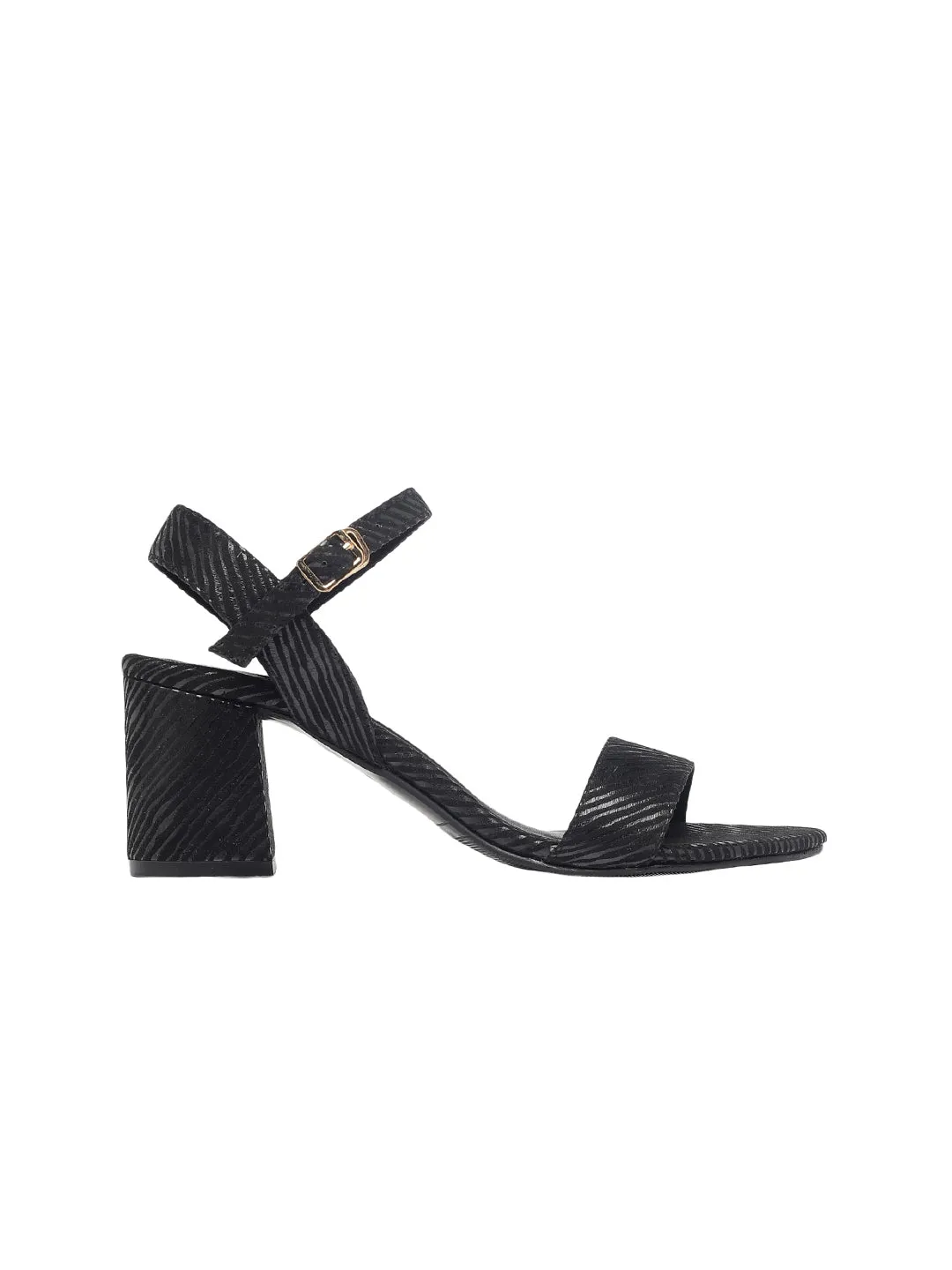 Polina Black Block Heels