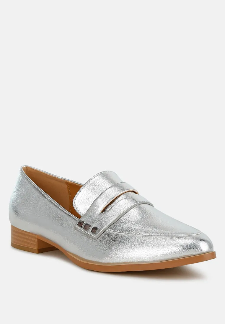 Potania Penny Strap Metallic Loafers