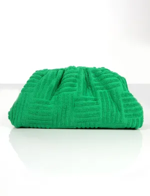 Real Mood Green Towelling Clutch Bag