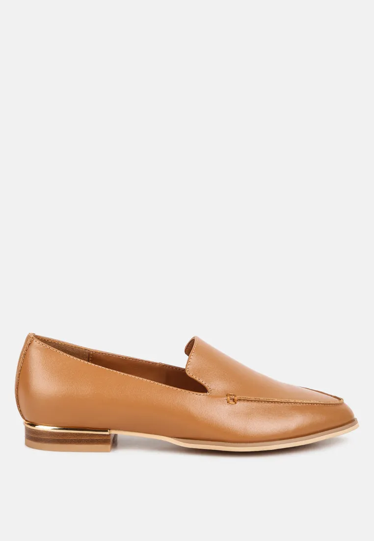 RICHELLI Metallic Sling Detail Loafers in Tan