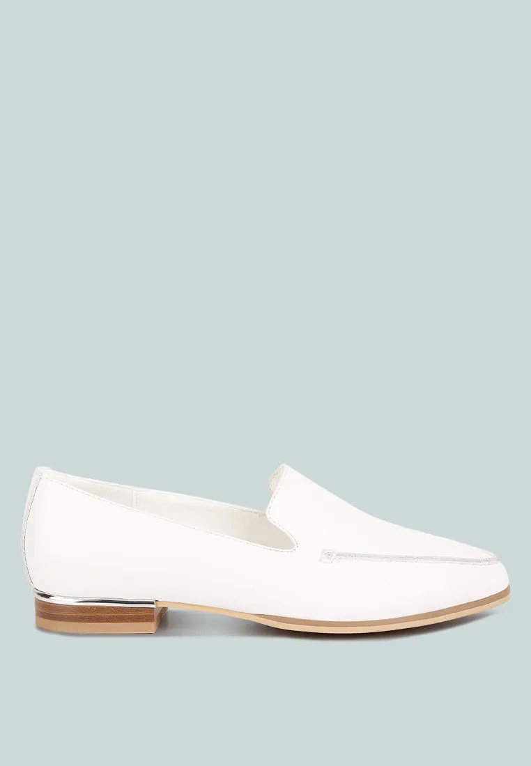 RICHELLI metallic sling detail loafers in White