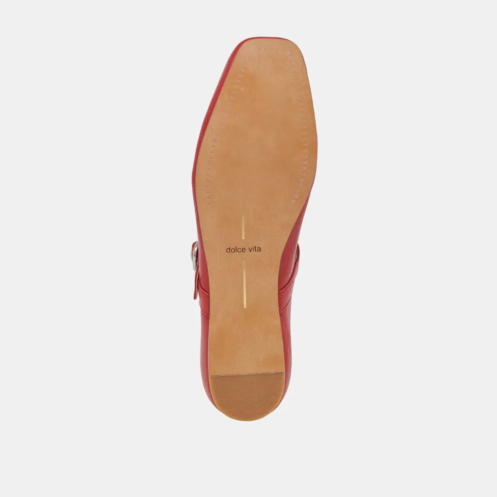 Rodni Ballet Flats- Red Leather