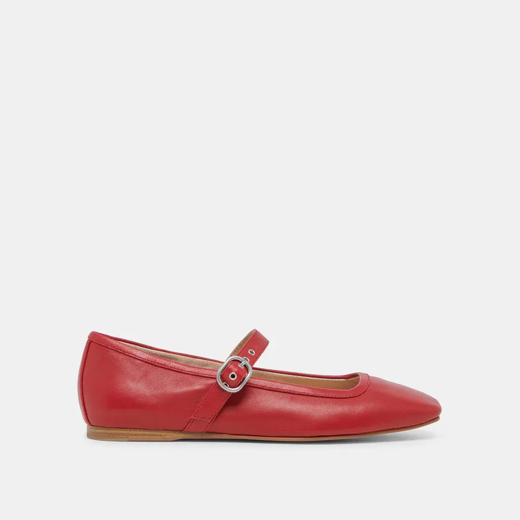 Rodni Ballet Flats- Red Leather