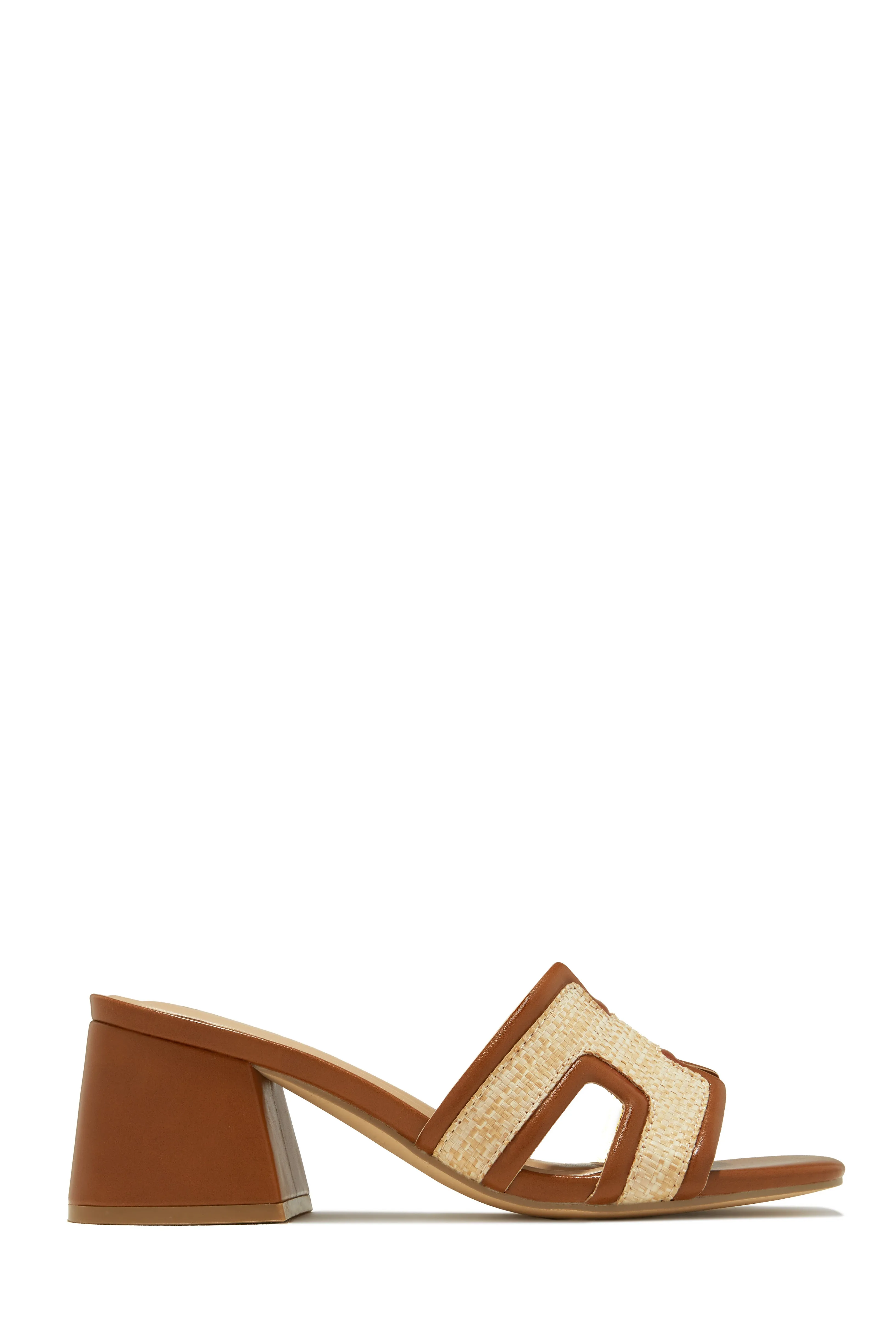 Roxanne Block Mid Heel Mules - Nude