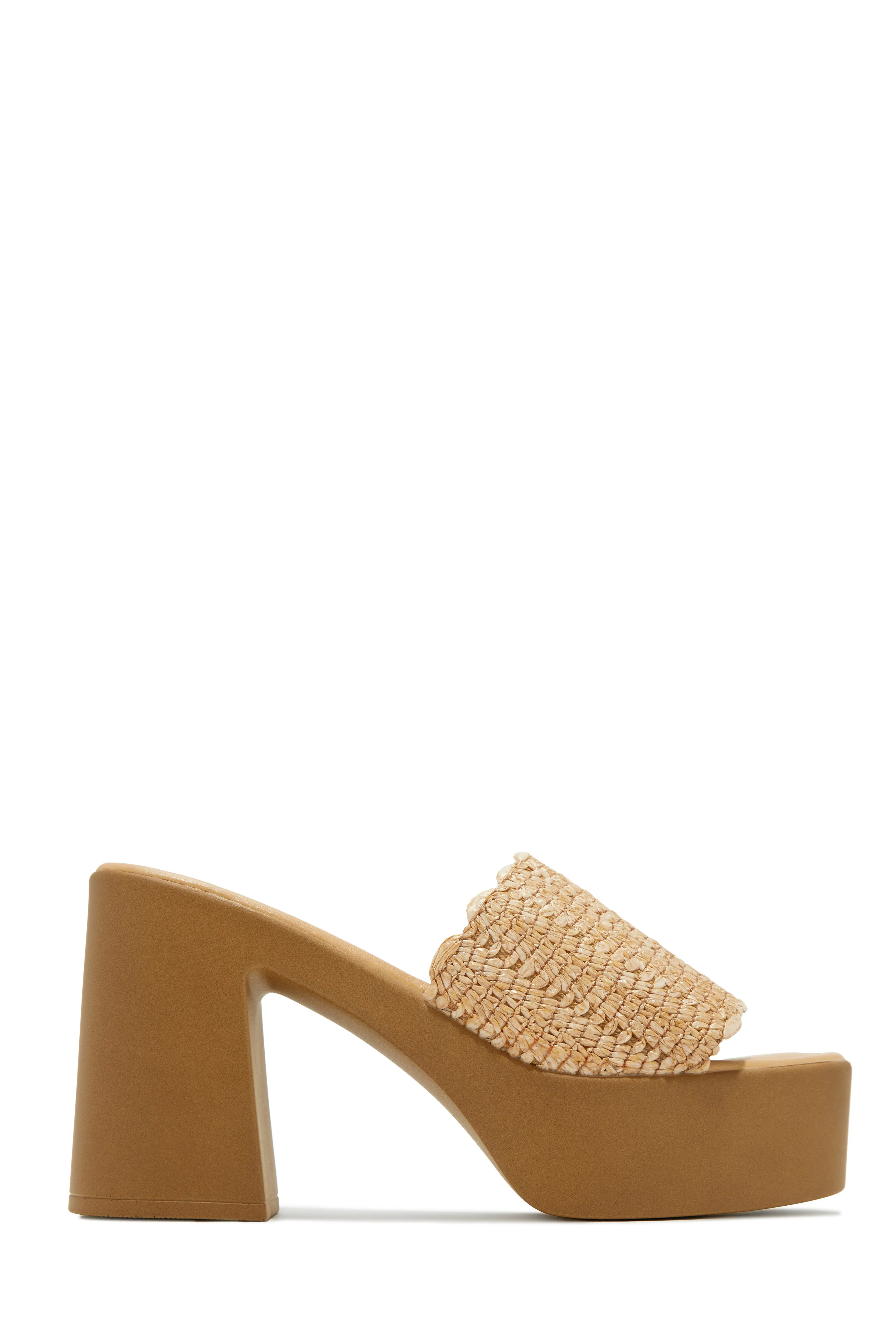 Sara Platform Block Heel Mules - Orange