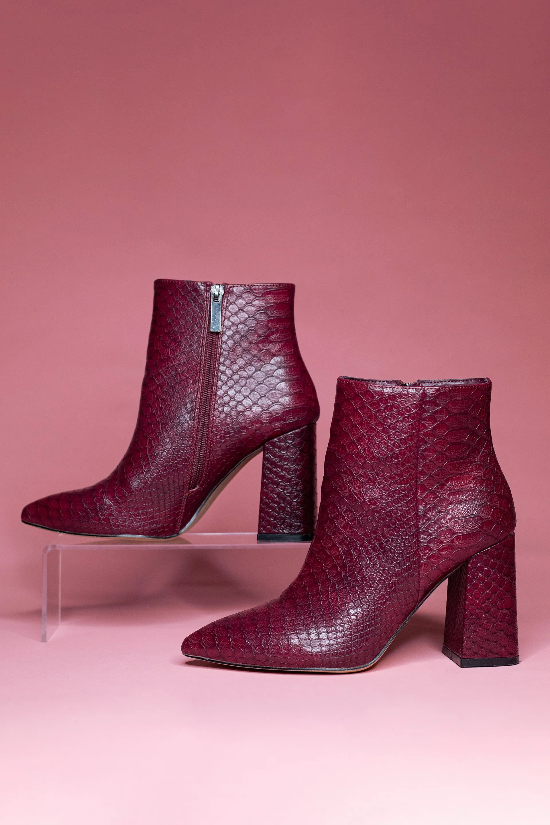 Shu Shop Veronica Wine Heeled Boots - FINAL SALE