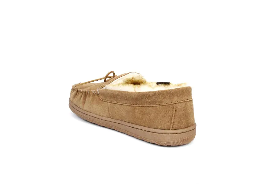 SUPERLAMB MENS MOCCASIN SHEEPSKIN SLIPPER