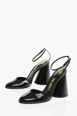 The Attico Chalk Heel LUZ Patent Leather Slingabcks