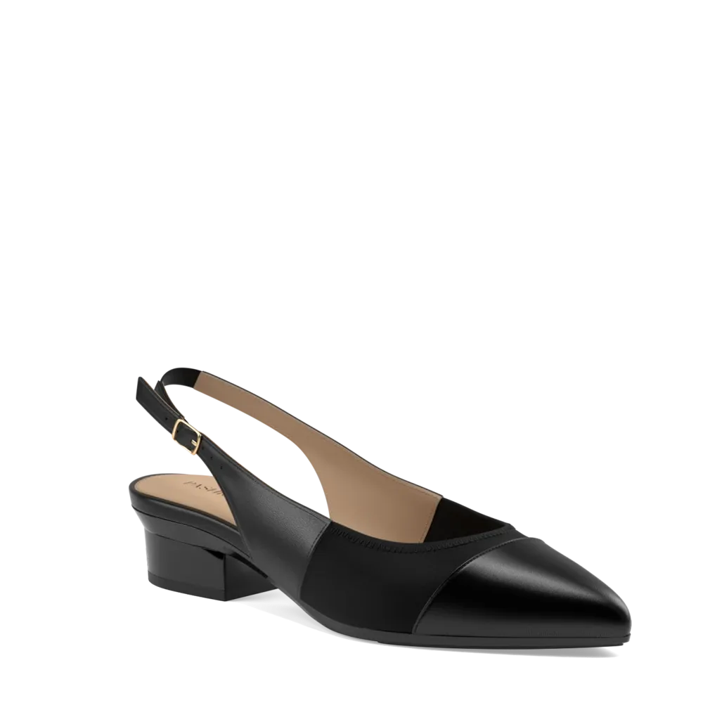 The Panel Slingback - Coal   Block Heel Kit 3 Coal - FINAL SALE