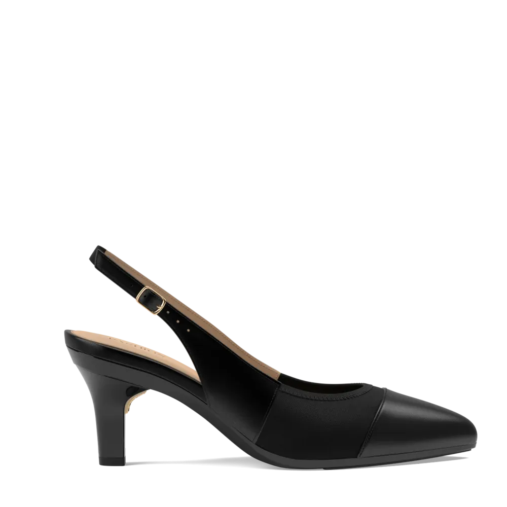 The Panel Slingback - Coal   Stiletto Heel Kit 3 Coal - FINAL SALE