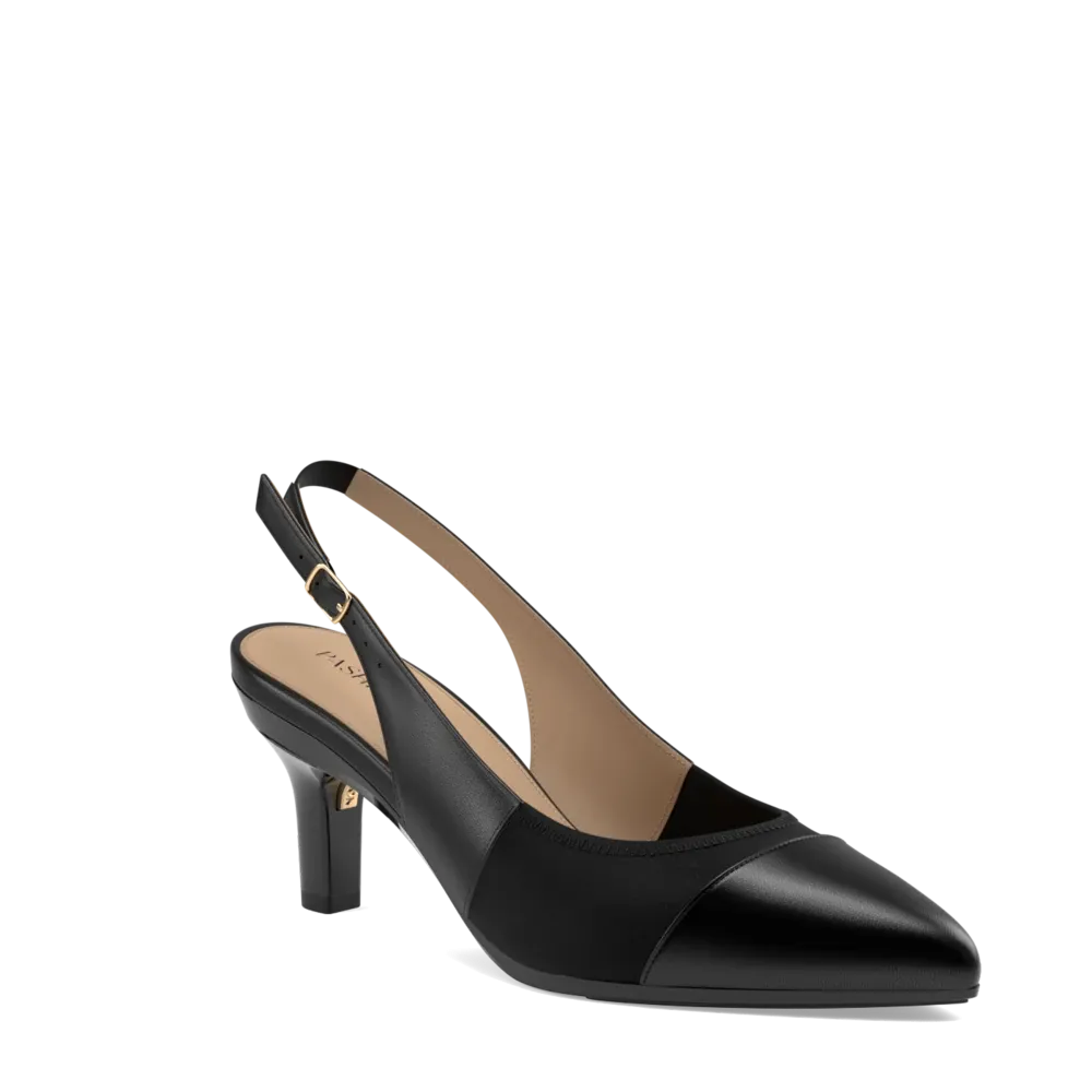 The Panel Slingback - Coal   Stiletto Heel Kit 3 Coal - FINAL SALE