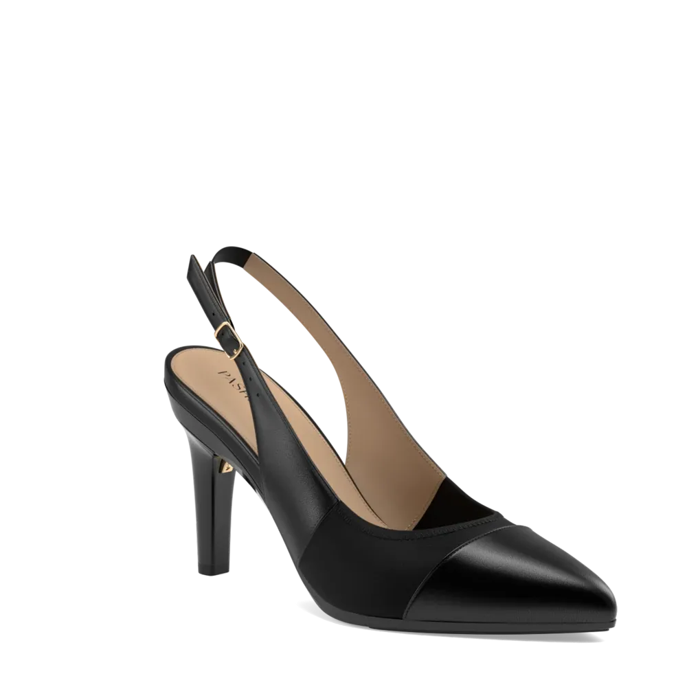 The Panel Slingback - Coal   Stiletto Heel Kit 4 Coal - FINAL SALE