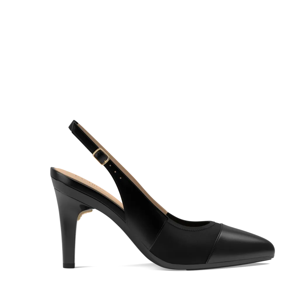 The Panel Slingback - Coal   Stiletto Heel Kit 4 Coal - FINAL SALE