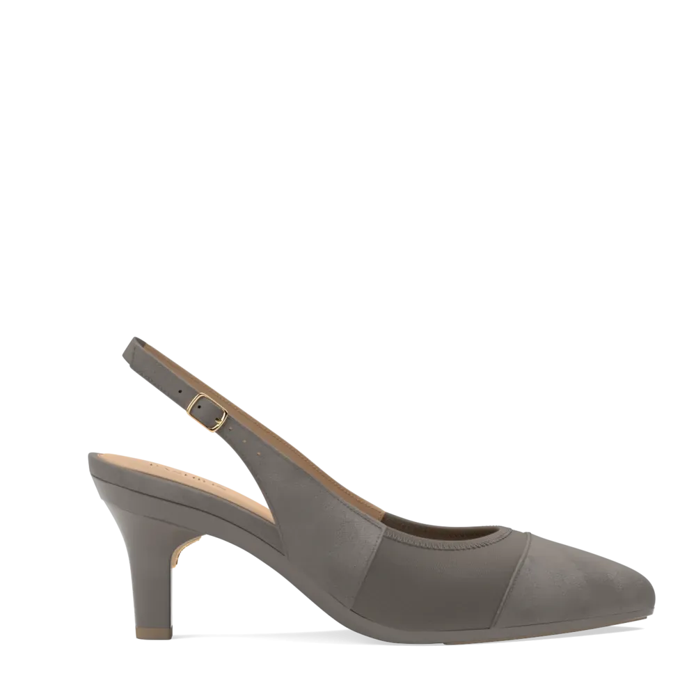 The Panel Slingback - Storm Suede   Stiletto Heel Kit 3 Storm - FINAL SALE