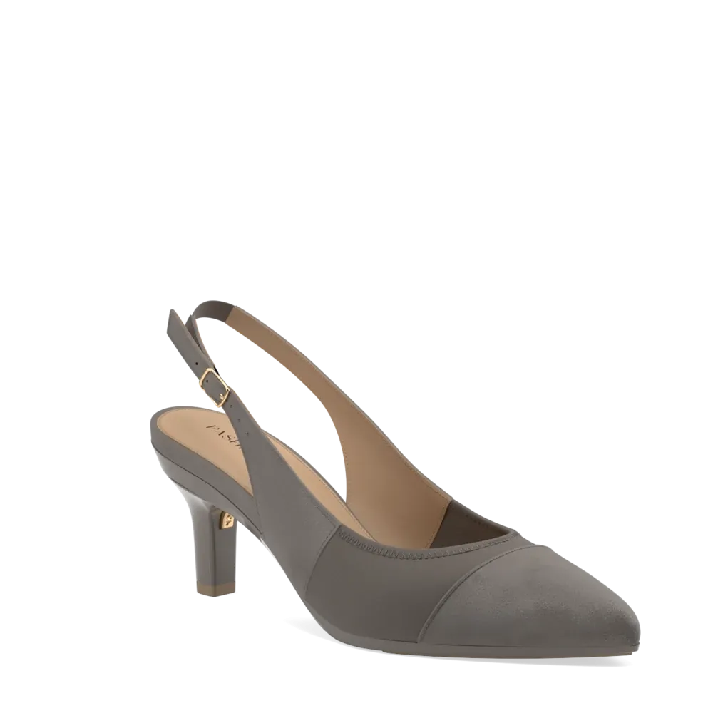 The Panel Slingback - Storm Suede   Stiletto Heel Kit 3 Storm - FINAL SALE