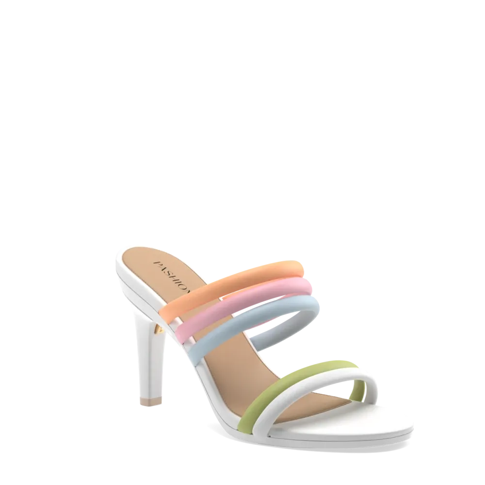 The Slide - White Multi Leather Rope 4 Stiletto