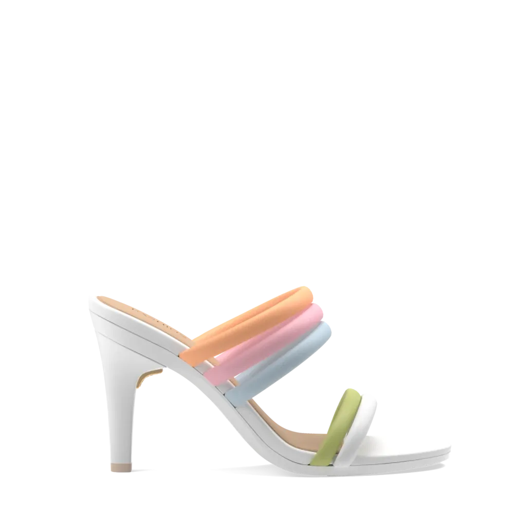 The Slide - White Multi Leather Rope 4 Stiletto