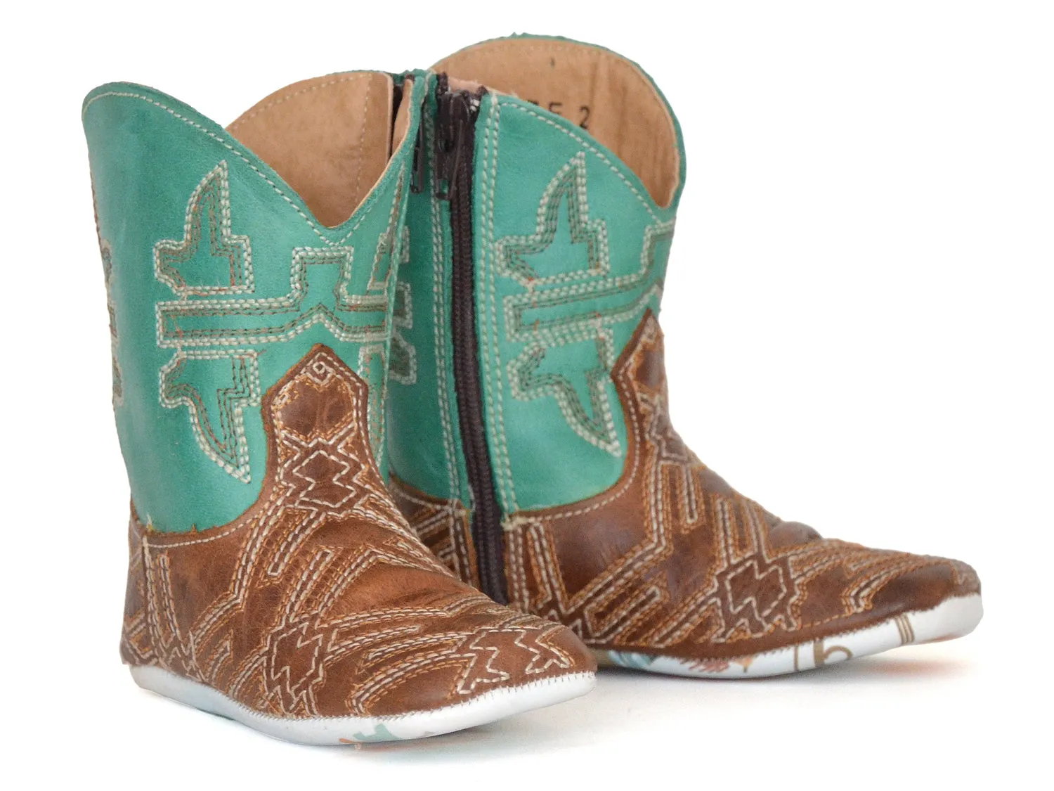 Tin Haul Boys Infant Brown Leather I Am In Stitches Cowboy Boots