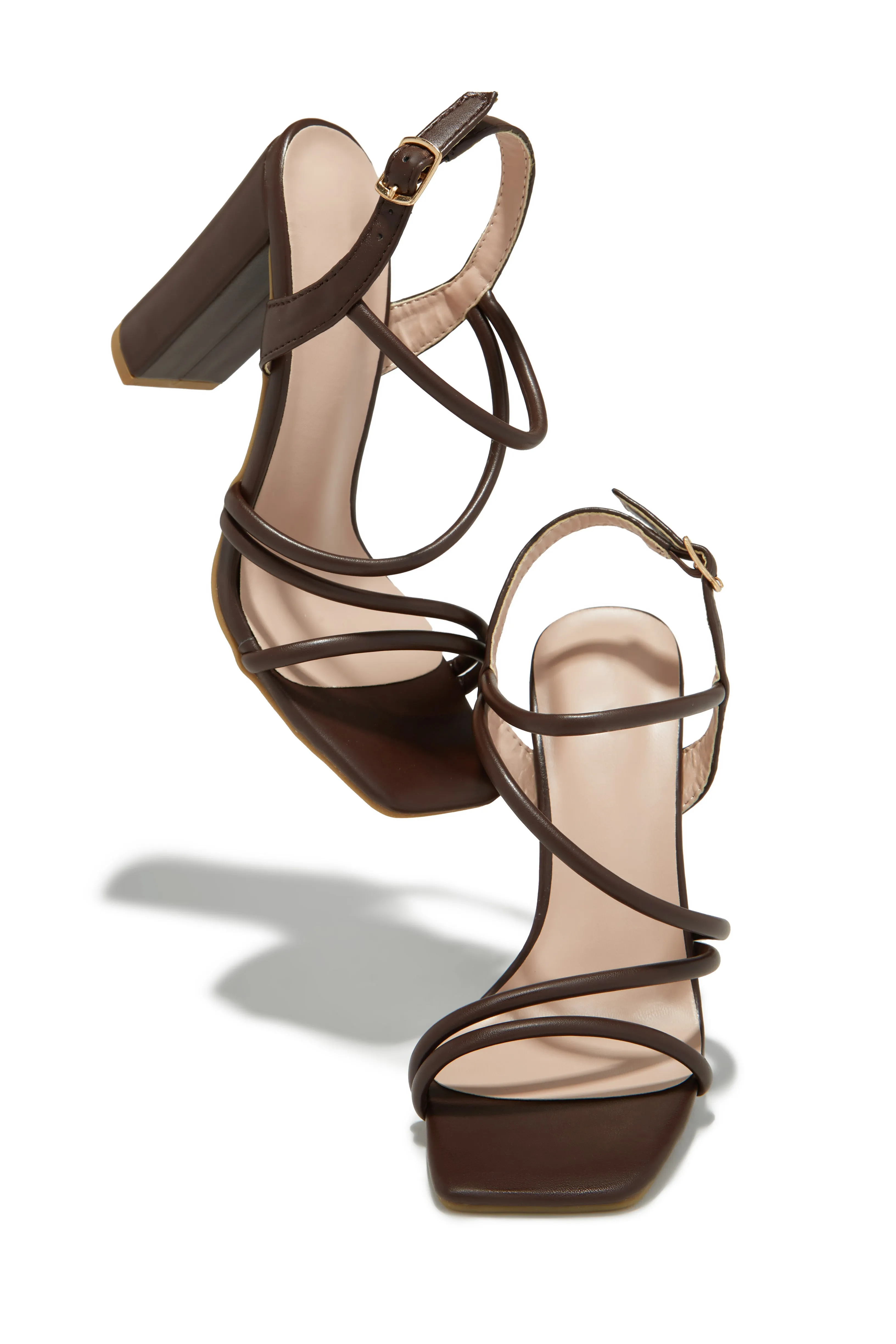 Victoria Block Heels - Brown