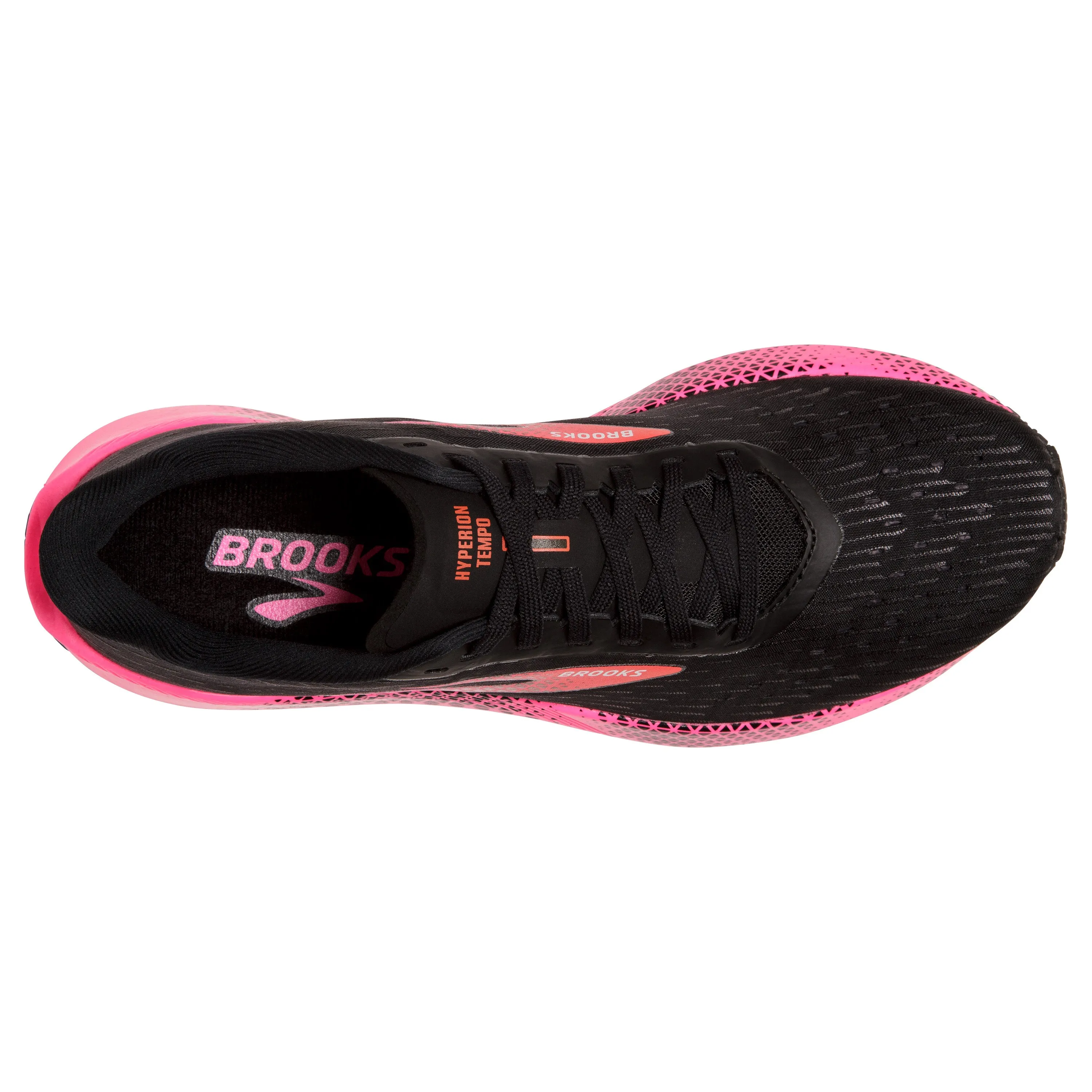 Women's Brooks Hyperion Tempo Color: Black/Pink/Hot Coral