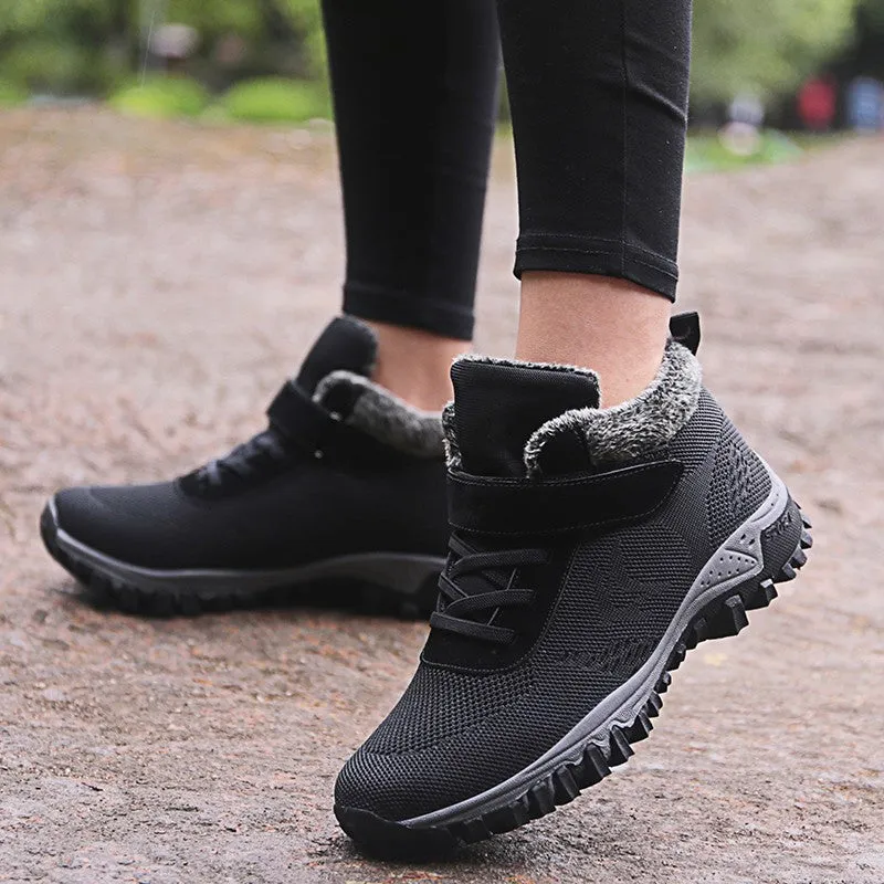 Women's villi suede thermal non-slip fashion platform sneakers