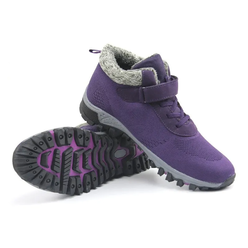 Women's villi suede thermal non-slip fashion platform sneakers