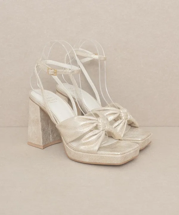 Zoey Knotted Band Platform Heels